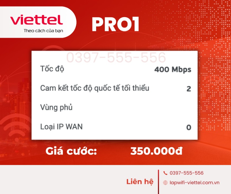 GÓI CƯỚC PRO1 - 350.000đ